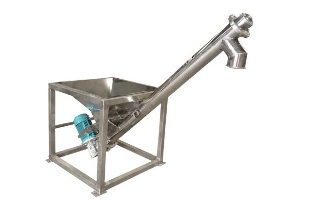 電機(jī)帶動螺旋回轉(zhuǎn)，推移物料以實(shí)現(xiàn)輸送目的的設(shè)備